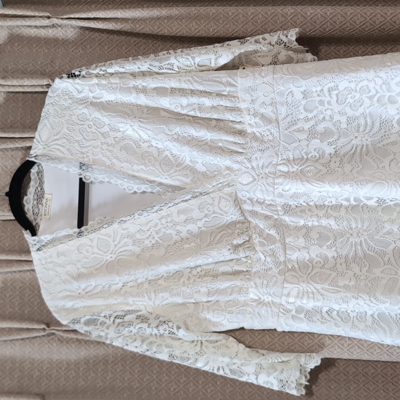 NWT Women's Size 2X Kiyonna Bridal White Bella  Lace Lined Dress - Picture 5 of 14